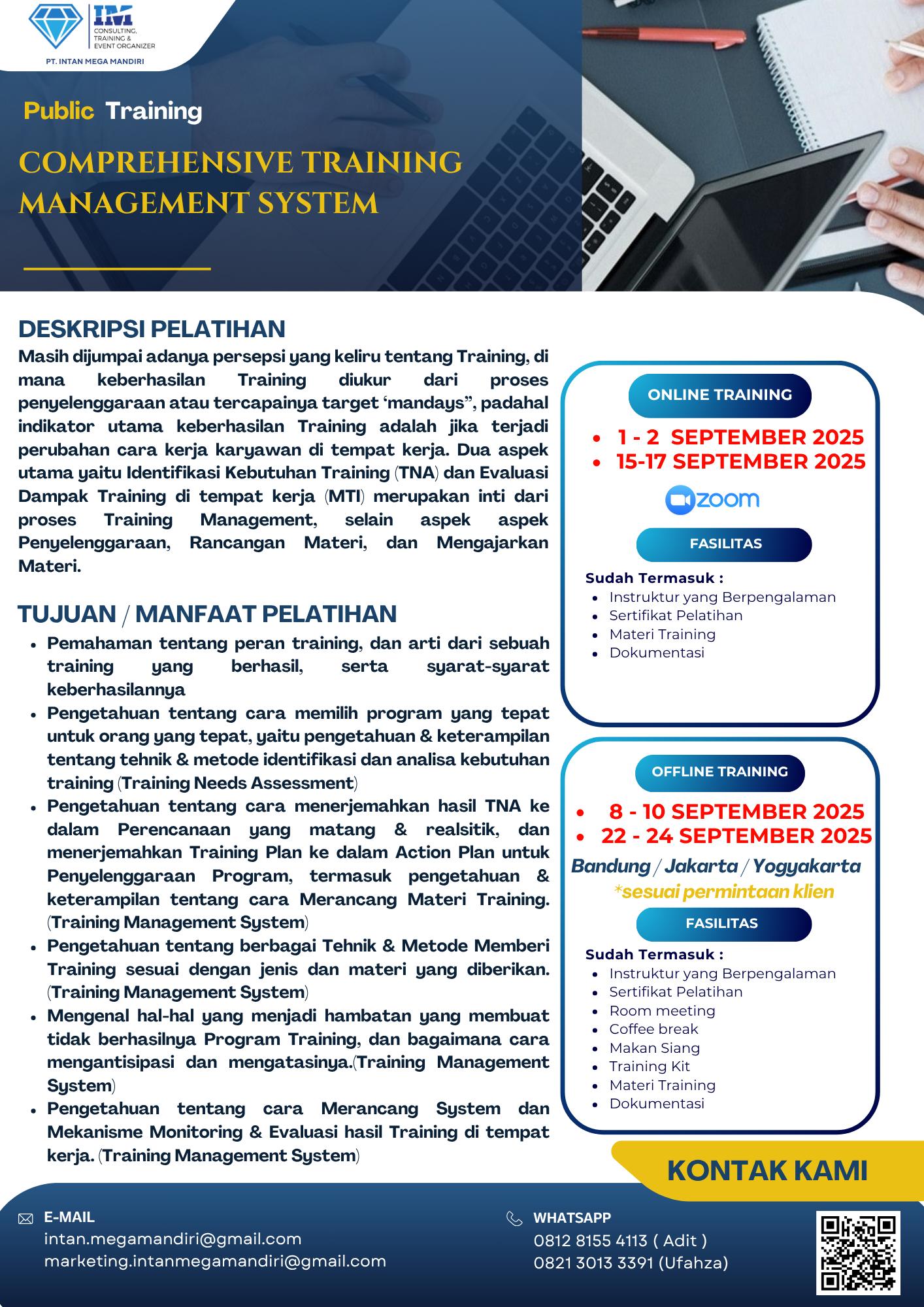 intan mega mandiri penyelenggara masa persiapan pensiun mpp sertifikasi pelatihan training lsp iso bnsp gathering outbond mice bandung jakarta