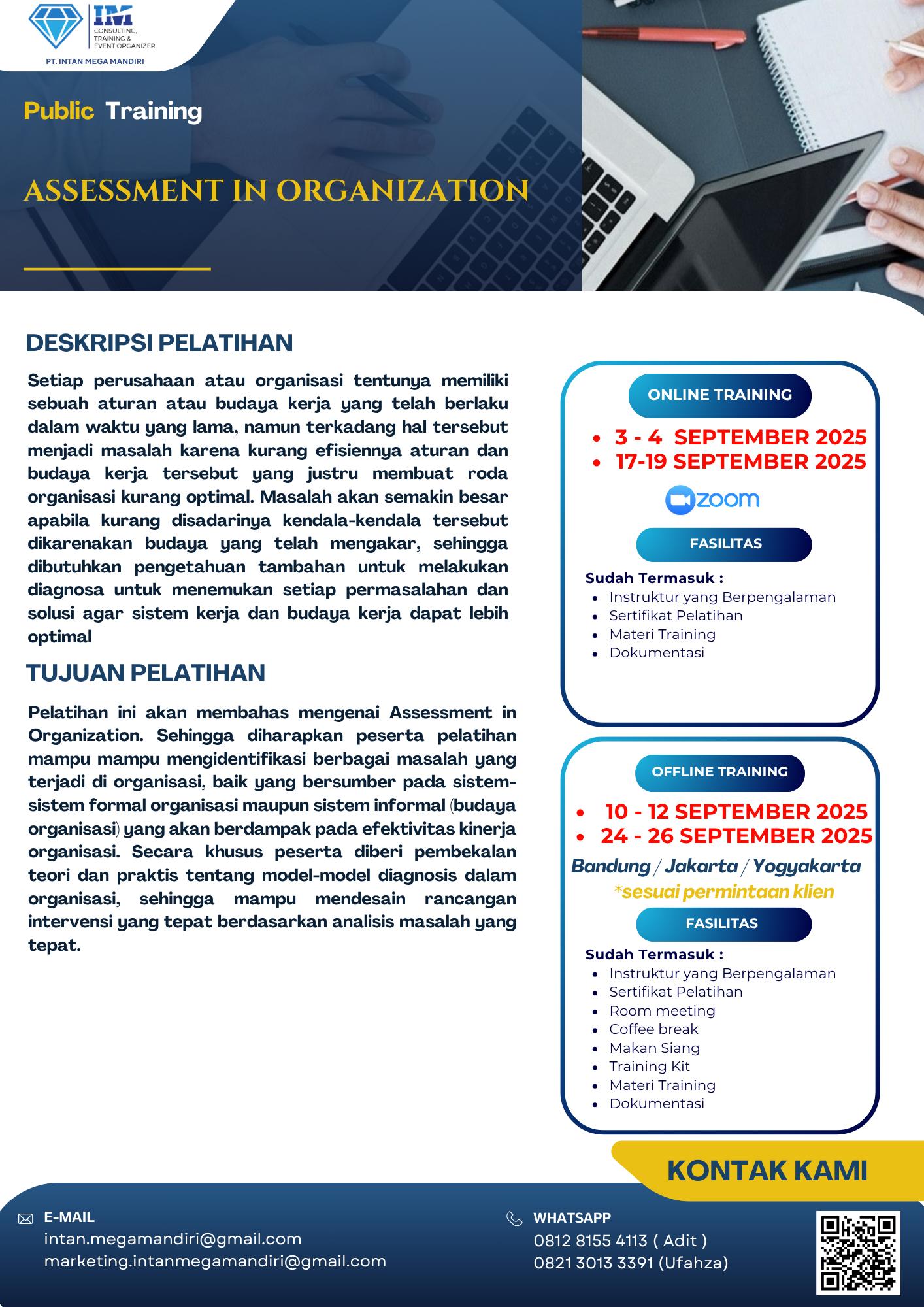 intan mega mandiri penyelenggara masa persiapan pensiun mpp sertifikasi pelatihan training lsp iso bnsp gathering outbond mice bandung jakarta